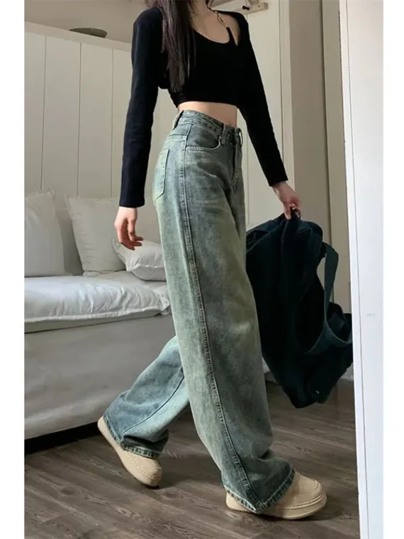 FlexElevate Vintage 90S Baggy Straight Denim Trousers