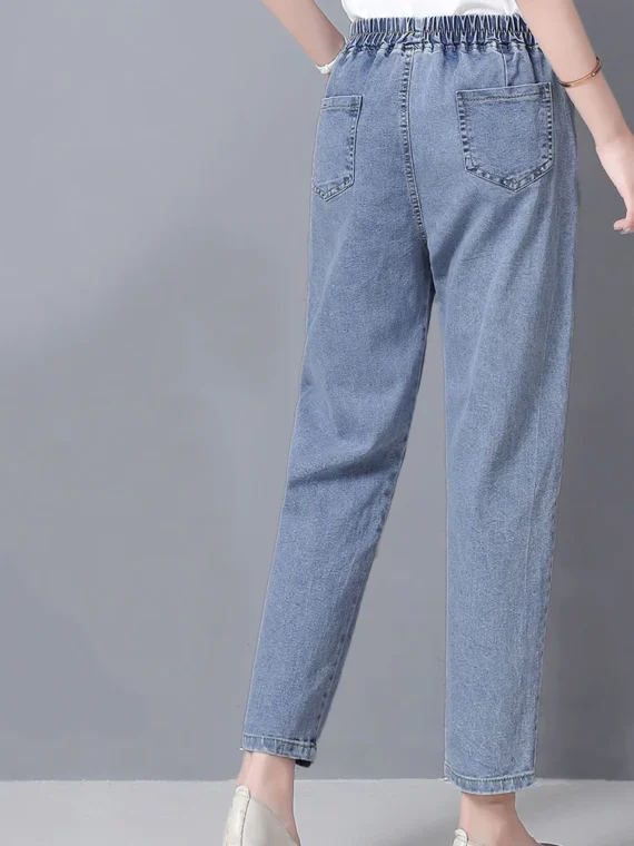 FlexElevate Vintage High Waist Ankle-length Blue Jeans