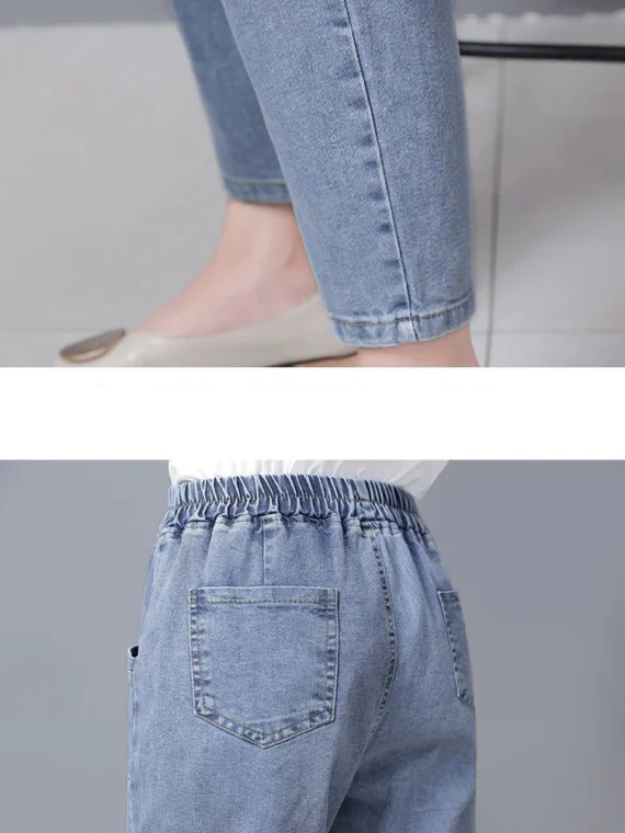 FlexElevate Vintage High Waist Ankle-length Blue Jeans