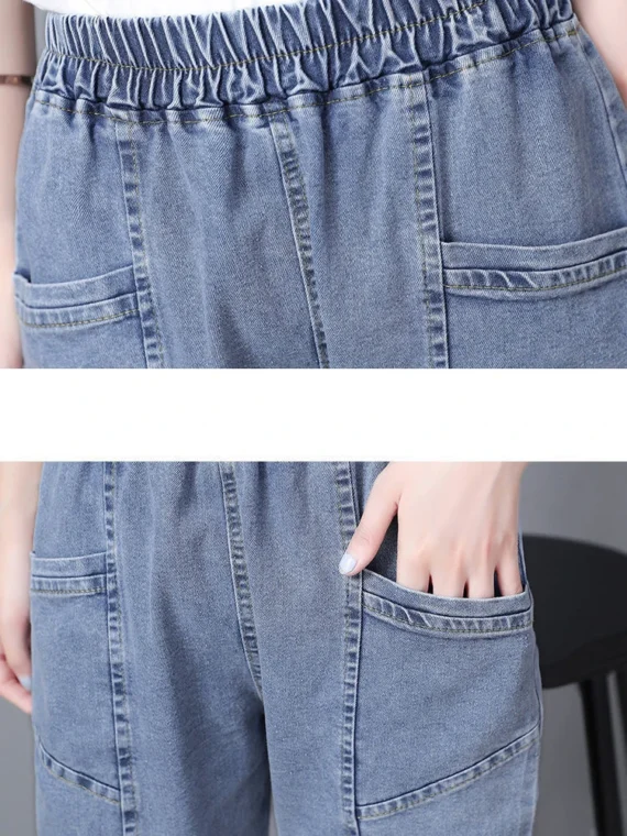 FlexElevate Vintage High Waist Ankle-length Blue Jeans