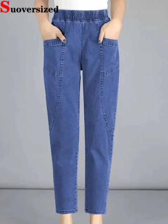 FlexElevate Vintage High Waist Ankle-length Blue Jeans
