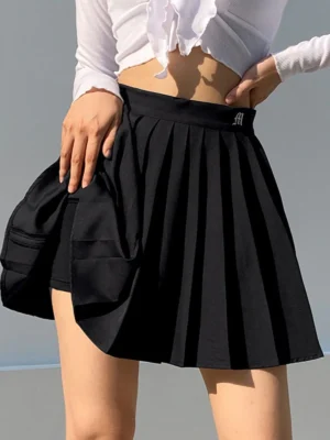 White-Women-Pleated-Skirts-Summer-High-Waist-Zipper-Girls-Dancing-Letters-Mini-Skirts-Black-Fashion-Student-1