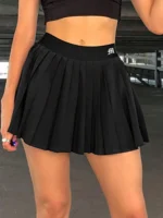 FlexElevate Letters Embroidered Pleated Mini Skirt