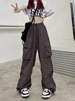 Women-Casual-Baggy-Cargo-Pants-Solid-Low-Waist-Joggers-Tech-Pants-Drawstring-Wide-Leg-Baggy-Trousers-1