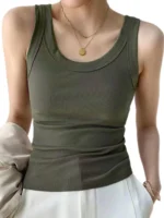 Flexelevate Ribbed Knitted Camisole Women Tank Top