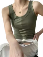 Flexelevate Ribbed Knitted Camisole Women Tank Top