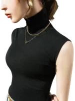 Flexelevate Women's Slim Turtleneck Basic Tank Top