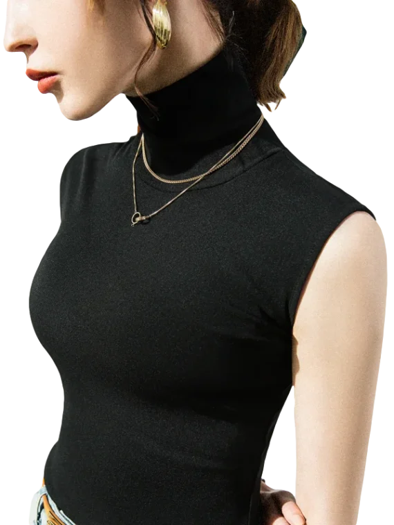 Flexelevate Women's Slim Turtleneck Basic Tank Top