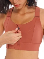 FlexElevate Plus Size Front Zipper Sports Bra