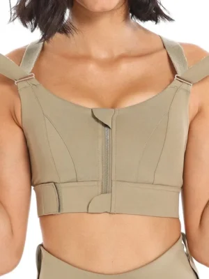 FlexElevate Plus Size Front Zipper Sports Bra