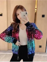 FlexElevate Glittering Sequins Embroidery Long-sleeved Loose Cardigan