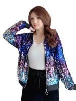 FlexElevate Glittering Sequins Embroidery Long-sleeved Loose Cardigan