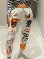 Flexelevate Y2K Harajuku Cartoon Skull Printed Sweatpants