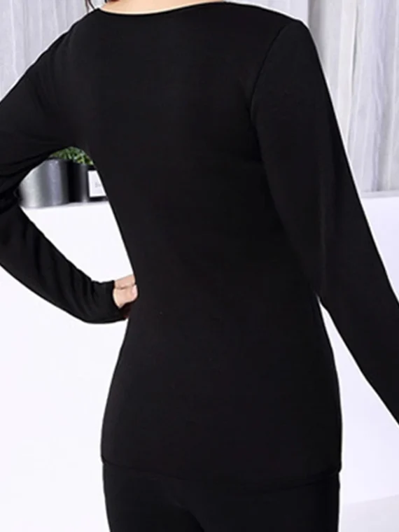 FlexElevate Winter Velvet Thermal O-Neck Long Sleeve Top