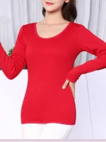 FlexElevate Winter Velvet Thermal O-Neck Long Sleeve Top