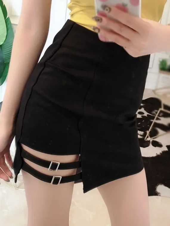 Flexelevate Women's Irregular High Waist Ring Skirt