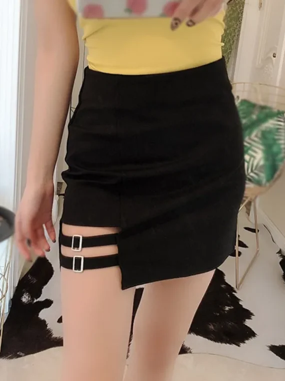 Flexelevate Women's Irregular High Waist Ring Skirt