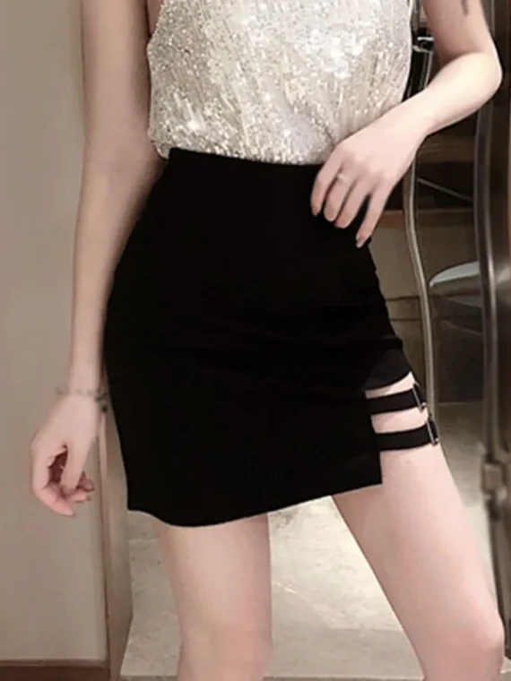 Flexelevate Women's Irregular High Waist Ring Skirt