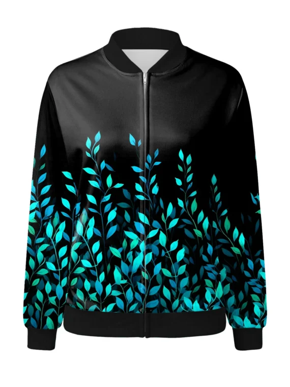 FlexElevate Women's Casual Lightweight Blue Zip-Up Jacket