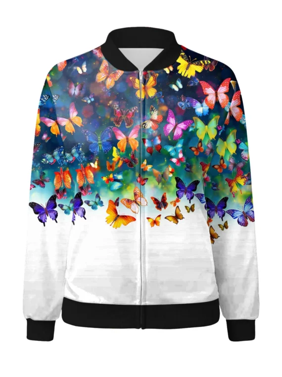 FlexElevate Women's Casual Lightweight Green Zip-Up Jacket