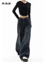 FlexElevate Y2K Vintage High Waist Loose Jeans