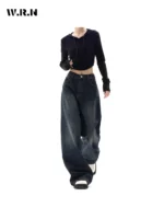 FlexElevate Y2K Vintage High Waist Loose Jeans