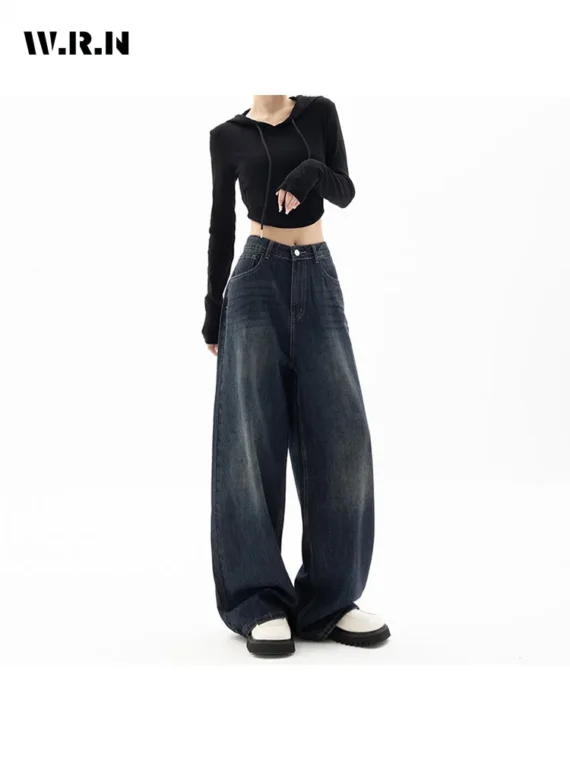 FlexElevate Y2K Vintage High Waist Loose Jeans