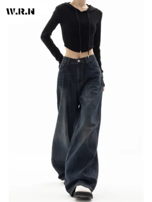 FlexElevate Y2K Vintage High Waist Loose Jeans