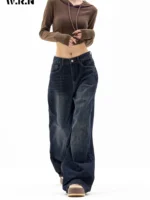 FlexElevate Y2K Vintage High Waist Loose Jeans