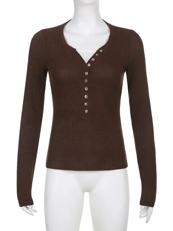 FlexElevate Y2K Lace Button T-Shirt