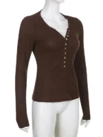 FlexElevate Y2K Lace Button T-Shirt