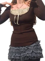 FlexElevate Y2K Bowknot Knitted Tops