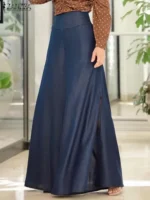 FlexElevate Women's Denim Maxi Skirt