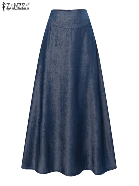 FlexElevate Women's Denim Maxi Skirt
