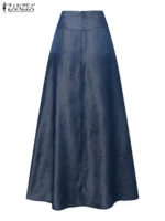 FlexElevate Women's Denim Maxi Skirt