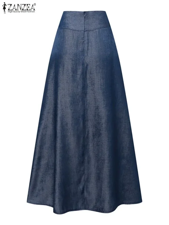 FlexElevate Women's Denim Maxi Skirt