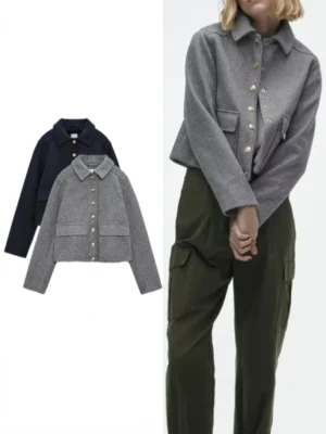 FlexElevate Woolen Button-Up Jacket