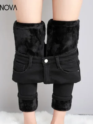 FlexElevate Women's Winter Velvet Jeans