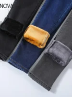 FlexElevate Women's Winter Velvet Jeans