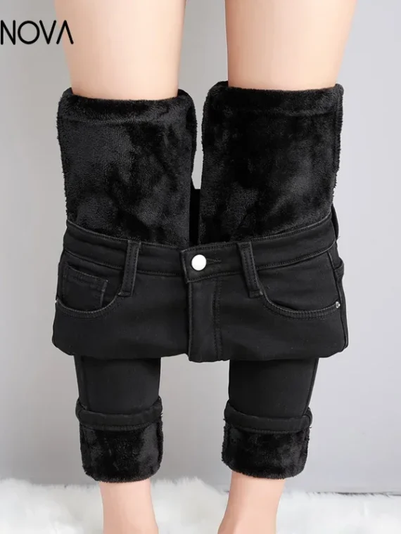 FlexElevate Women's Winter Velvet Jeans