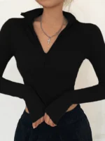 FlexElevate Solid Color Turtleneck Crop Top