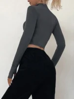 FlexElevate Solid Color Turtleneck Crop Top