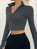 FlexElevate Solid Color Turtleneck Crop Top