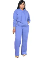Flexelevate Women's Purple Fleece Sweatsuit 2 Two Piece Sets