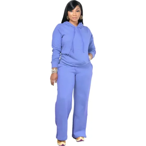 Flexelevate Women's Purple Fleece Sweatsuit 2 Two Piece Sets