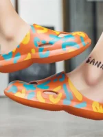 Flexelevate Acupressure Round Tip Red Sandals For Women