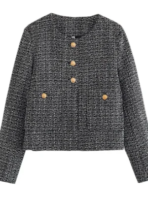 Flexelevate Elegant Grey Tweed Jacket