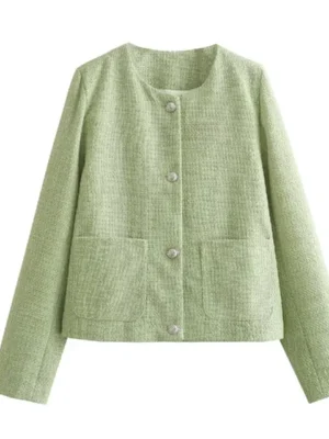 Flexelevate Elegant Green Tweed Jacket