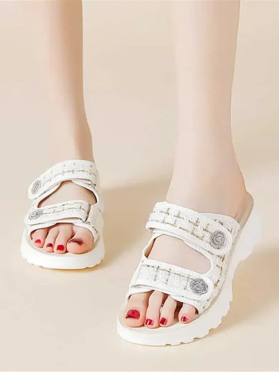 FlexElevate Women's Flat Sole Ankle-Wrap Sandals