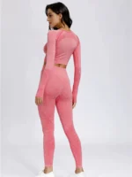 Flexelevate Light Pink Vital Seamless Yoga Set Gym Clothing